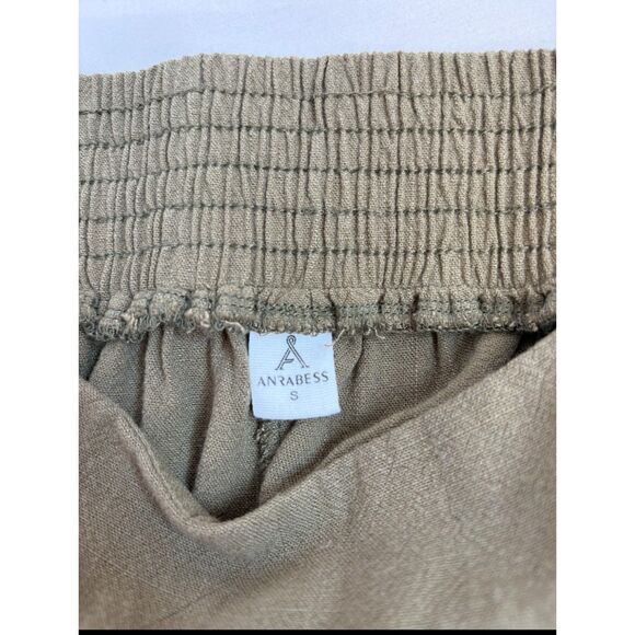 ANRABESS Linen Pants Boho Wide Leg High Waist Lounge Cropped S Lagenlook - Picture 7 of 12